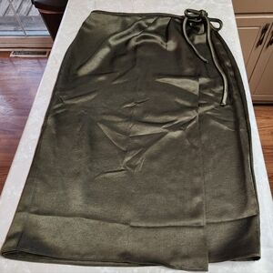 Antonio Melani x Elizabeth Damrich Annie Draped Satin Tie Waist Wrap Skirt New